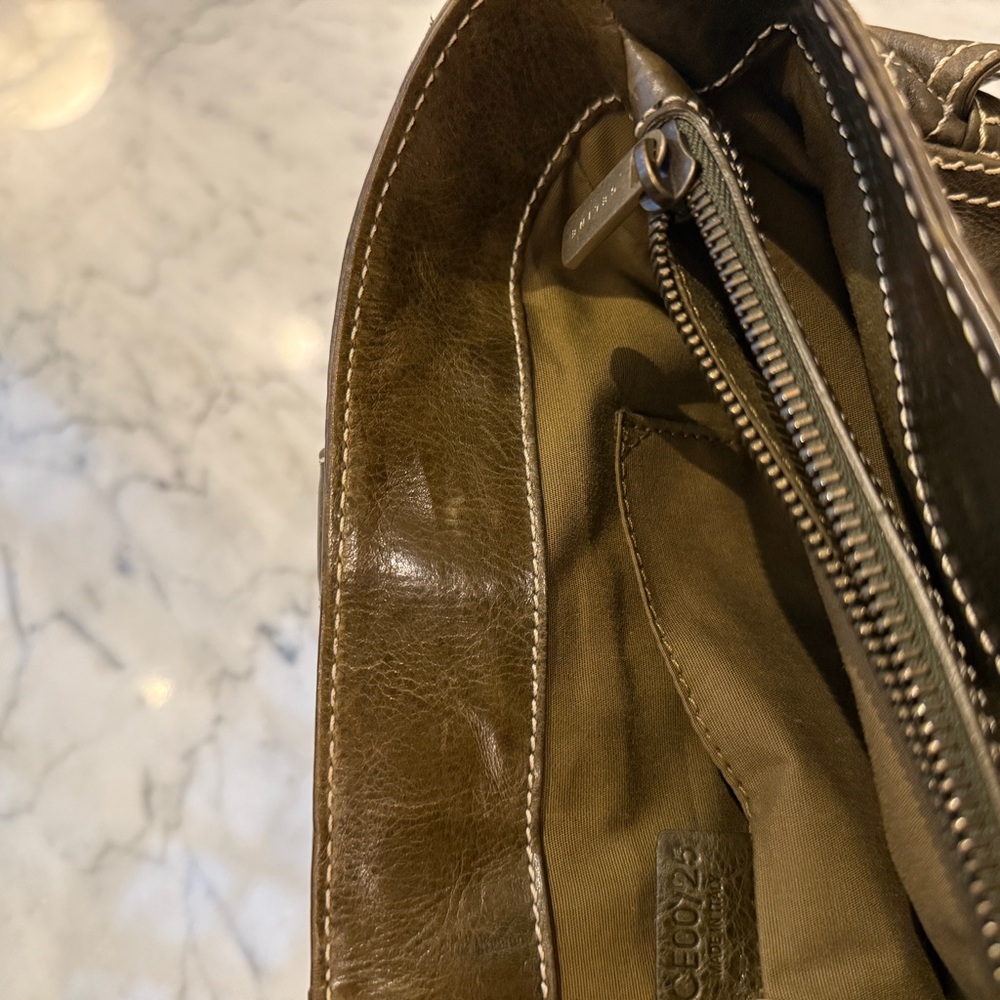 CÉLINE Boogie Bag — olive/khaki leather, gold hardware, Made in Italy. - Picture 7 of 9